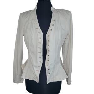 WHBM Military Style Blazer Pink Gold Buttons Sz 12 EUC